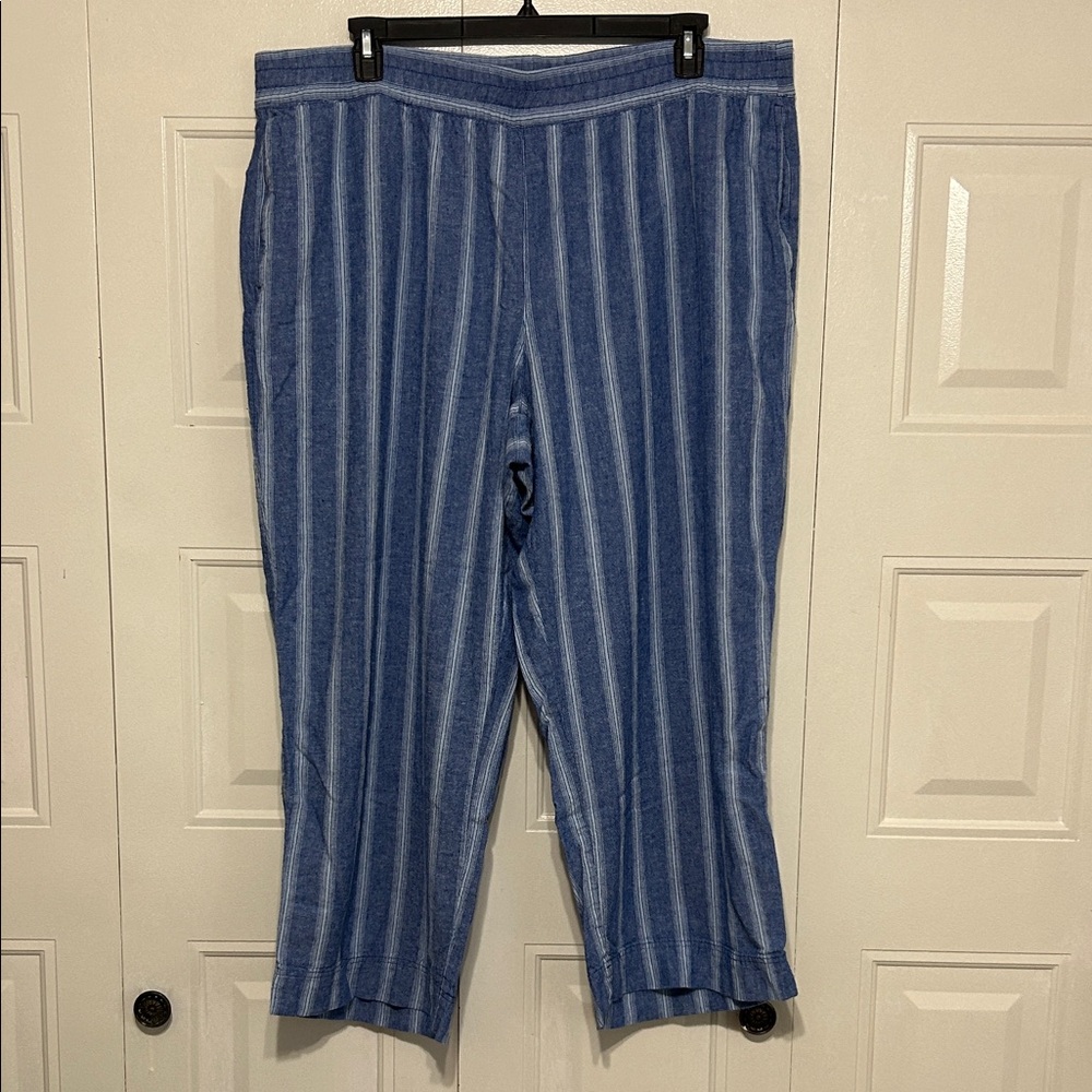 Old Navy Blue and White Striped Wide Leg Pants